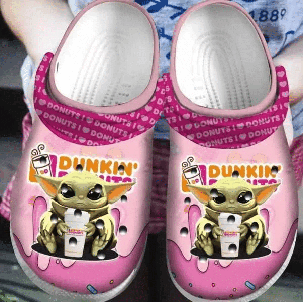 Baby Yoda Loves Dnkin Donuts Clog Shoes