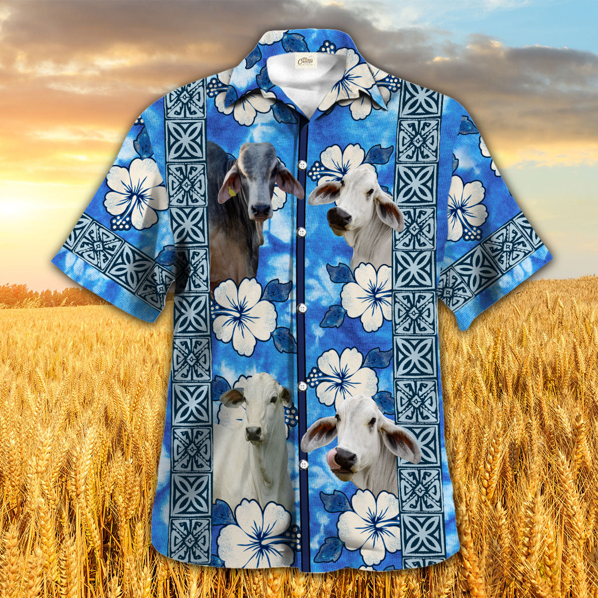 Brahman Royal Hibiscus Blue Hawaii Shirt Ha43711