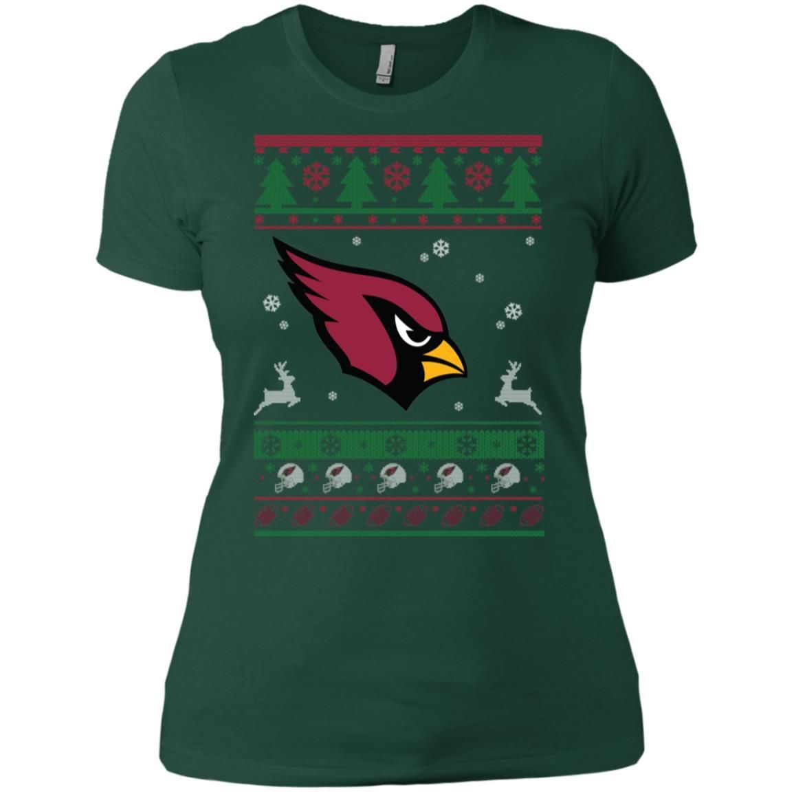 Arizona Cardinals Logo Football Teams Ugly Christmas Sweater Women T-Shirt