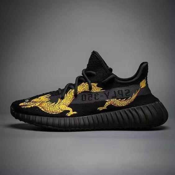 Yellow Dragon In Black Limited Edition Yeezy Boost – Yeezy Shoes