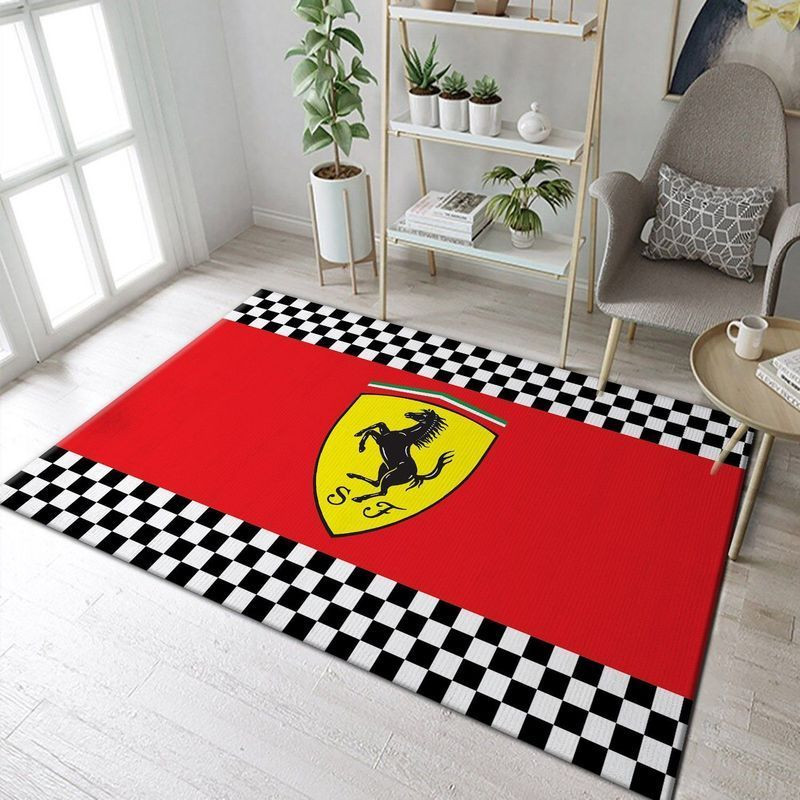 Ferrari Logo Iv Area Rug Living Room Rug Home Decor Floor Decor