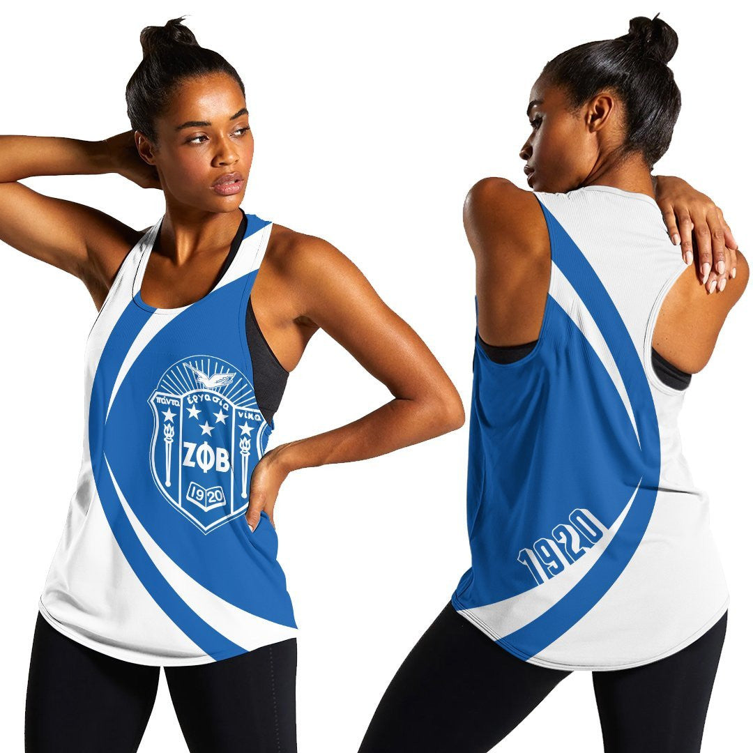 Sorority Tank Top – Zeta Phi Beta Big Logo Racerback Tank – Circle Style