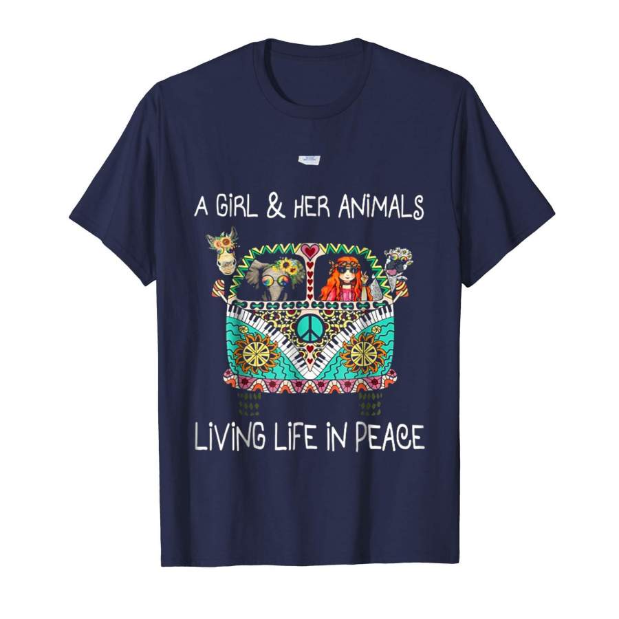 A girl and her animal living life in peace T shirt