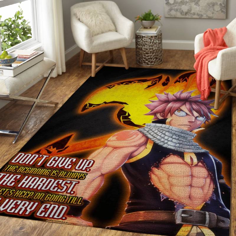 Natsu Fairy Tail Anime Quotes Area Rug – Carpet