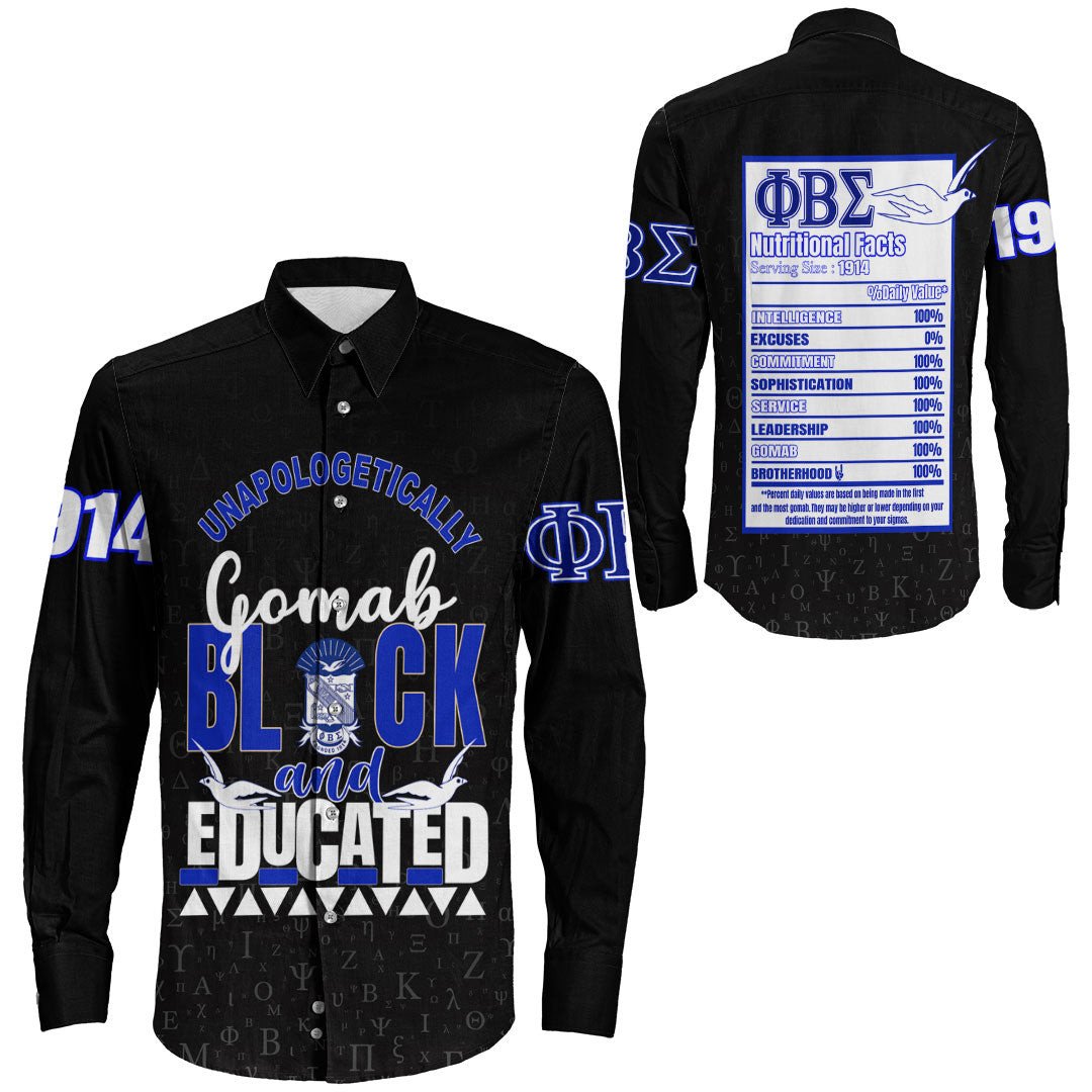 Wonder Print Shop Clothing – Phi Beta Sigma Long Sleeve Button Shirt