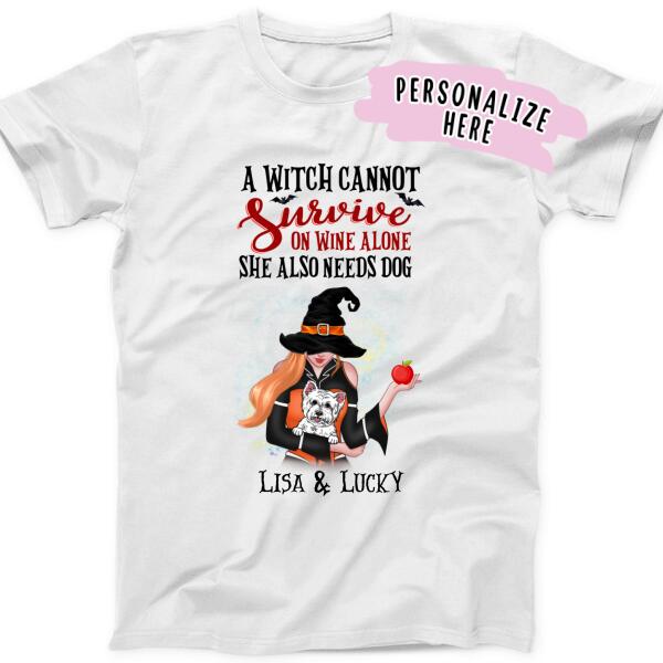 Personalized Dog Witch Halloween Premium Shirt, Gift For Dog Lovers