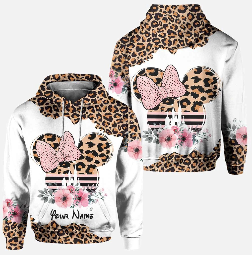 Custom Name Leopard Mick*Ey Mouse Hoodie 3D