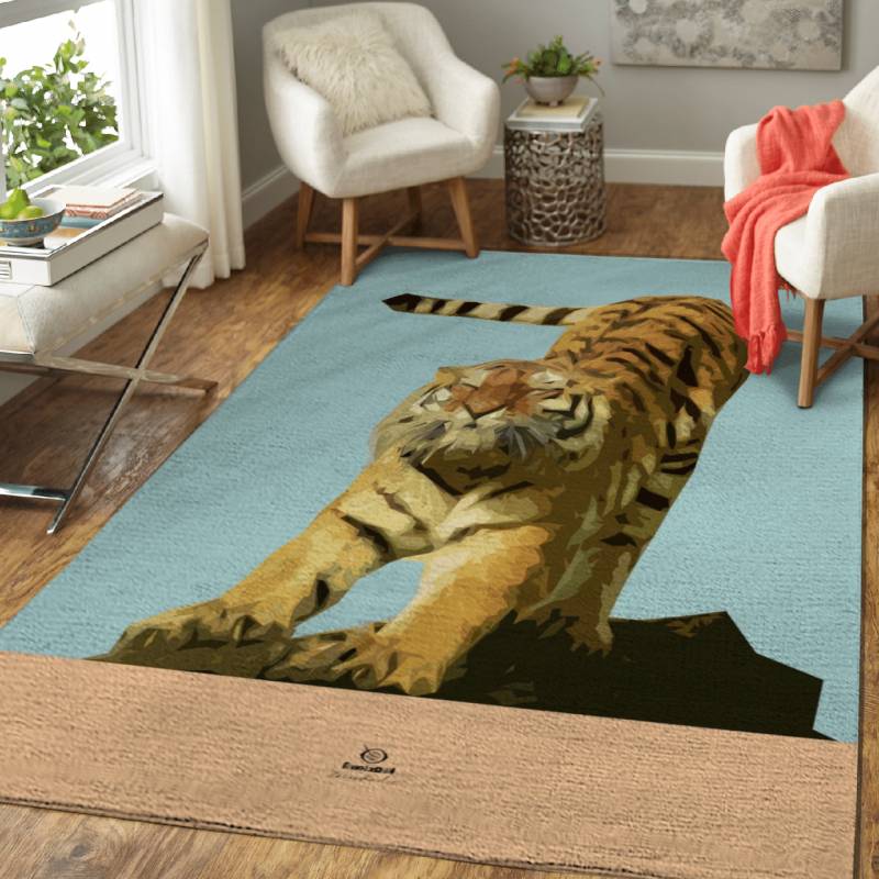 Stretching Tiger – Animals Area Rug Carpet