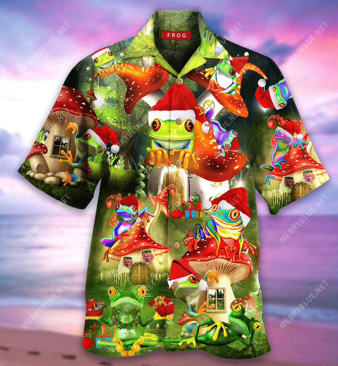 Buy Christmas Frog Unisex Hawaii Shirt Ha78748