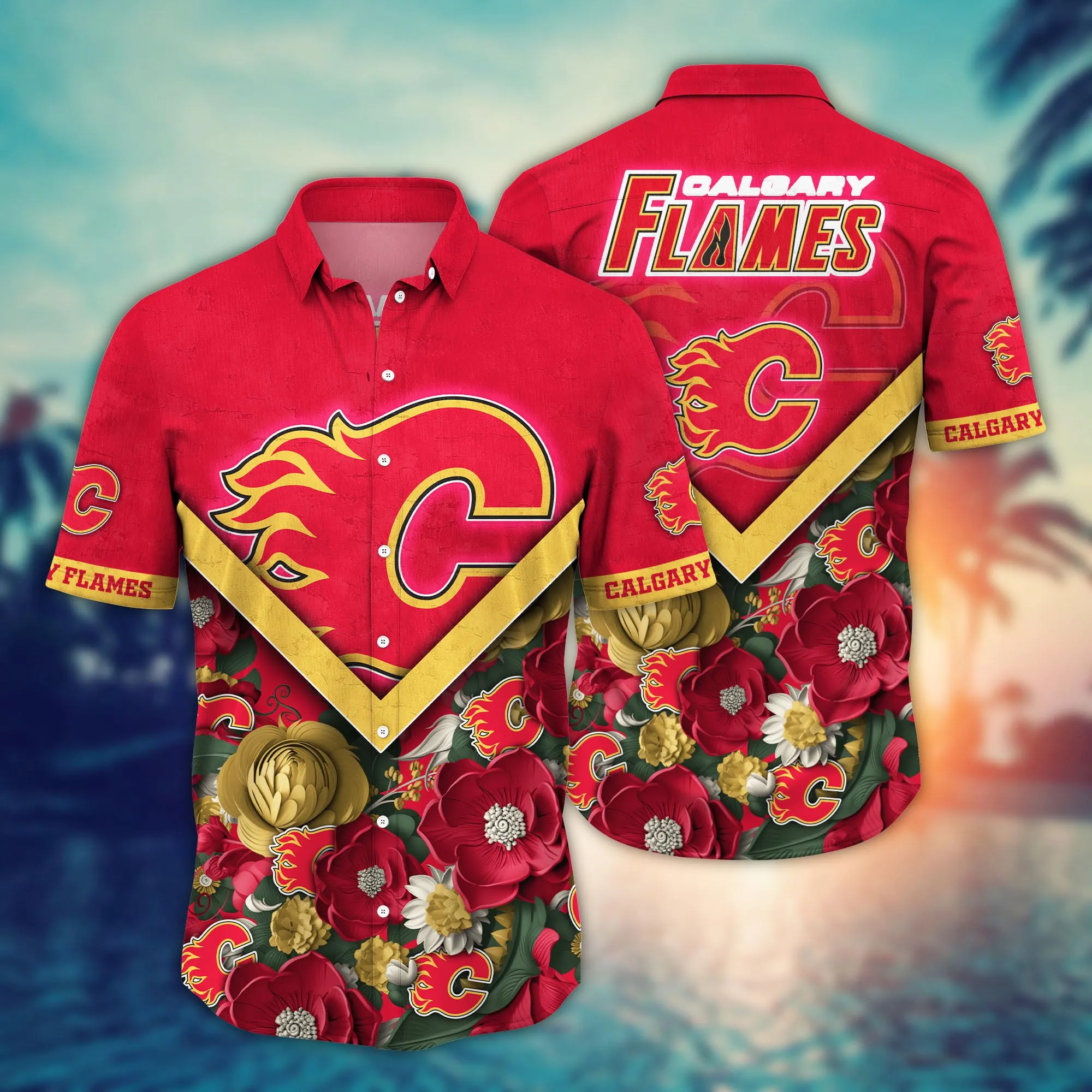 Calgary Flames Nhl Hawaiian Shirt Custom Watermelons Aloha Shirt