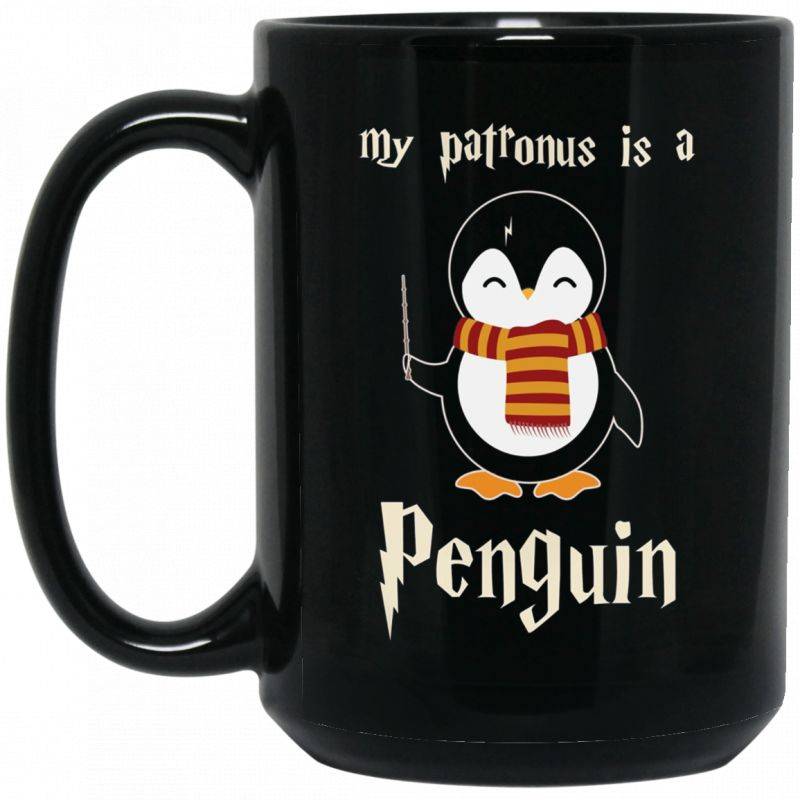 My Patronus Is A Penguin Hot 2017 15 Oz. Black Mug