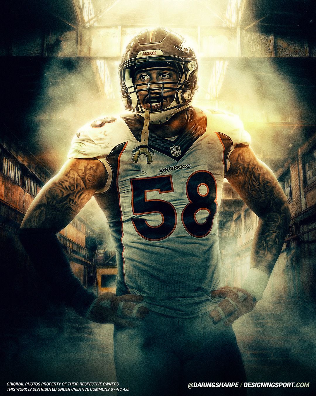 Von Miller #58 Denver Broncosposter For Fans poster canvas