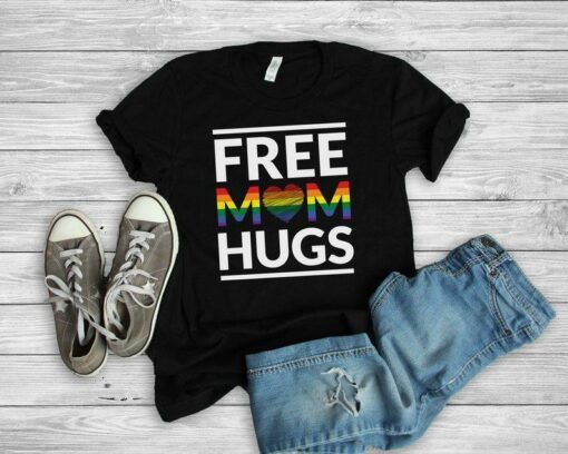 Lgbt Free Mom Hugs 2D T-Shirt For Lgbt Pride Month, Happy Lgbt History Month, Queer Lgbt, Gift For Lgbt