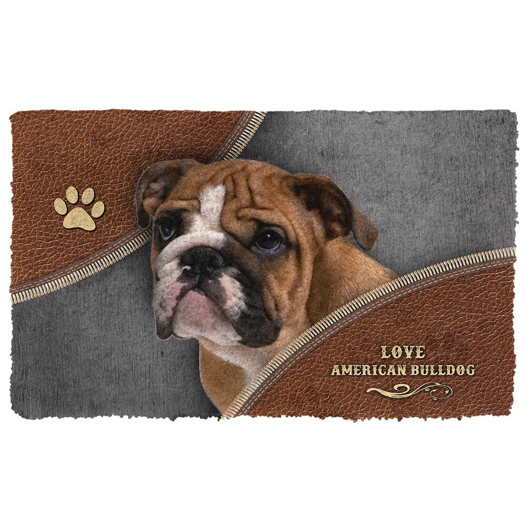 3D American Bulldog Doormat