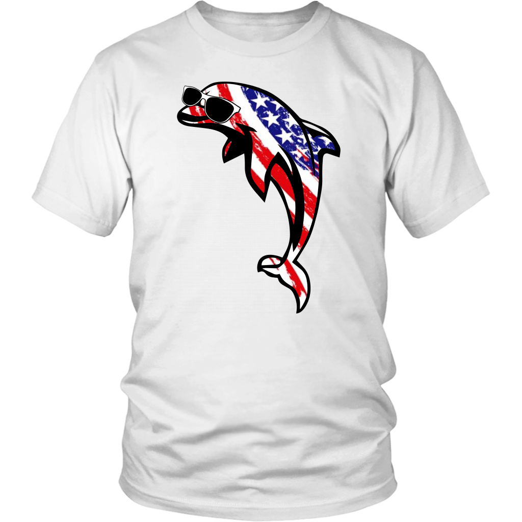 Dolphin With American Flag T-Shirt