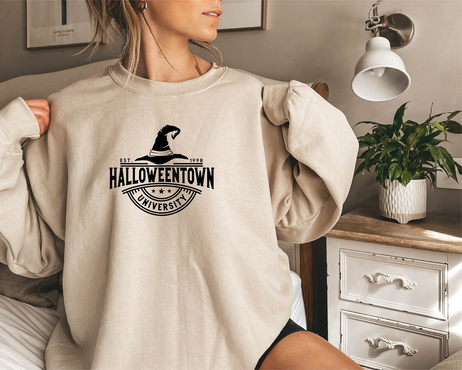 Halloween Town University 2D Crewneck Sweatshirt All Over Print Sweatshirt For Women Sweatshirt For Men