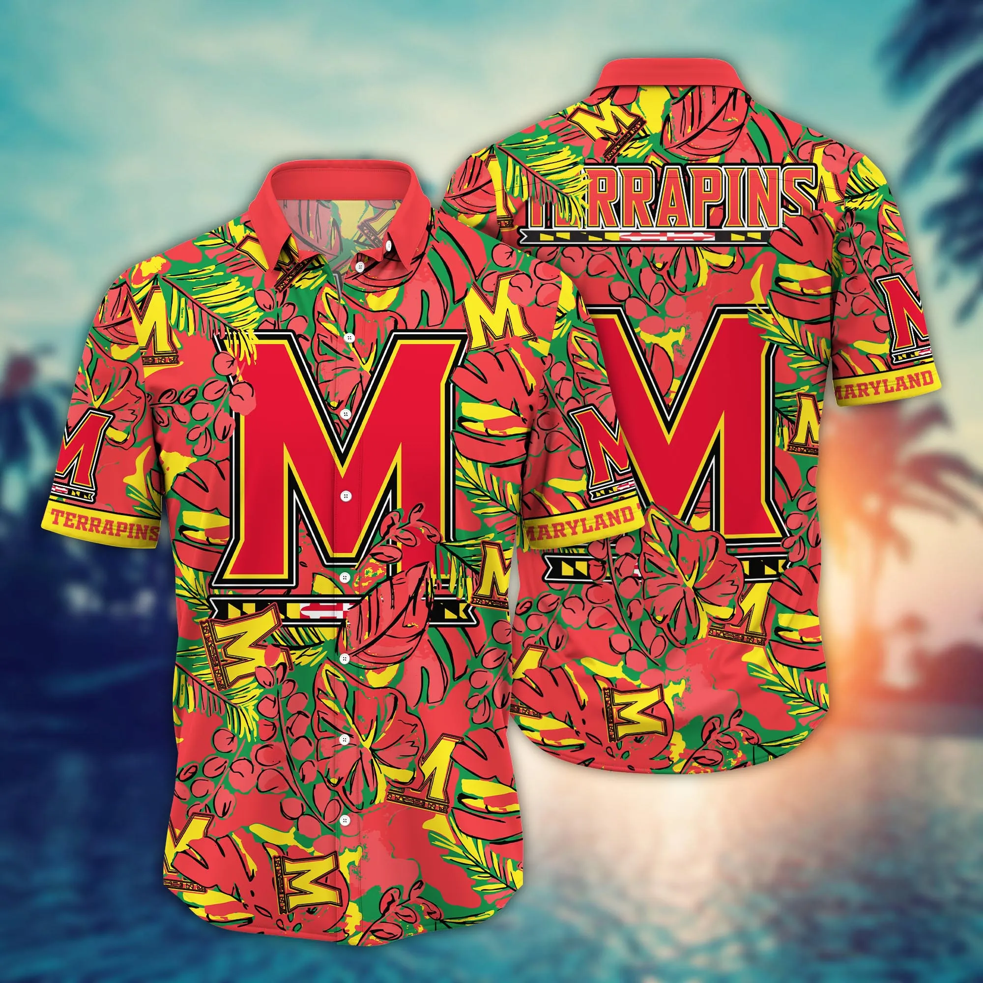 Maryland Terrapins NCCA Hawaiian Shirt Fireflies Aloha Shirt