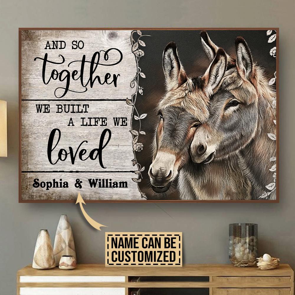 Aeticon Gifts Personalized Donkey And So Together Canvas Mom Dad Gift Home Decor