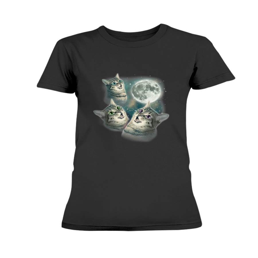 Three Cat Moon – Funny Three Wolves Kitten Parody T-Shirt