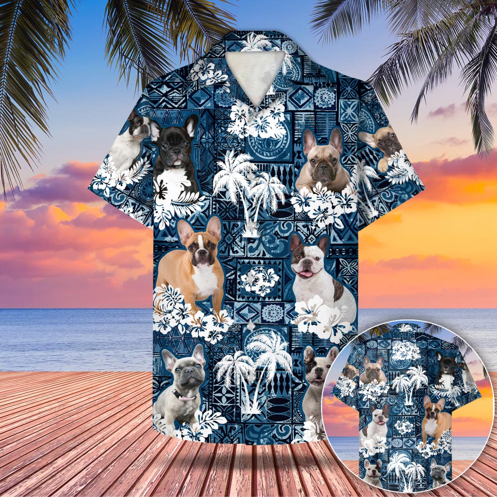 French Bulldog Hawaii Shirt Style Blue Gift For Dad Phts Ha111722