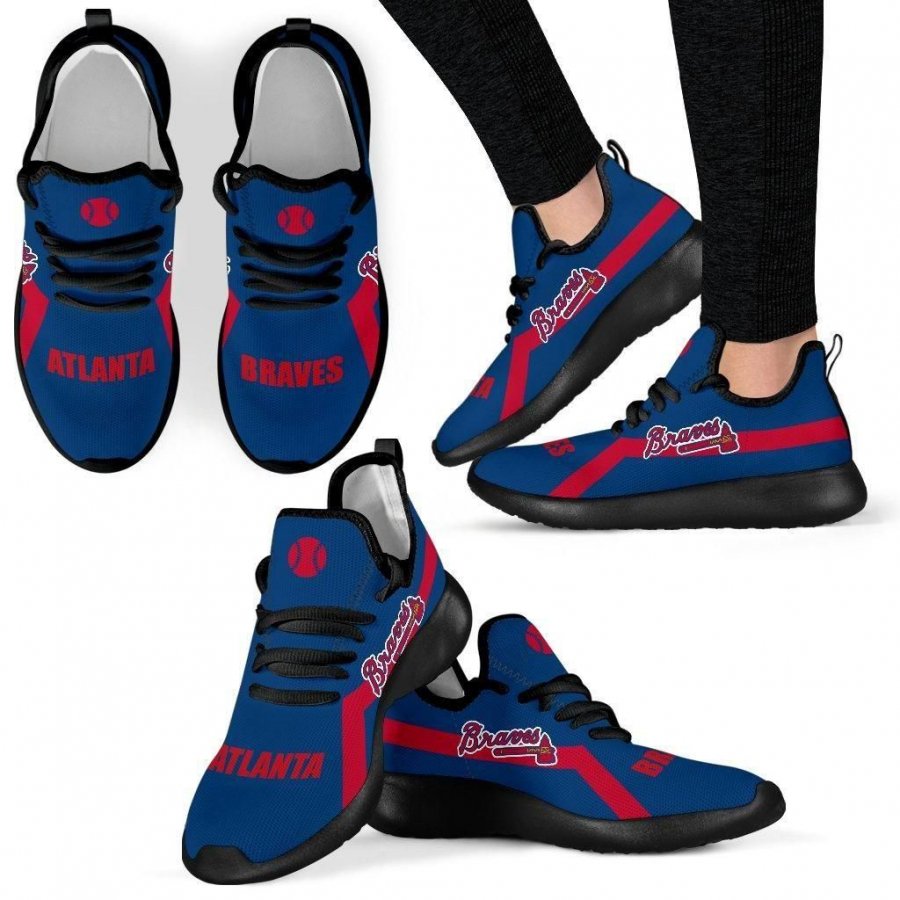 Atlanta Braves Mesh Knit Men Women Sneakers Shoes Birthday Christmas Gift