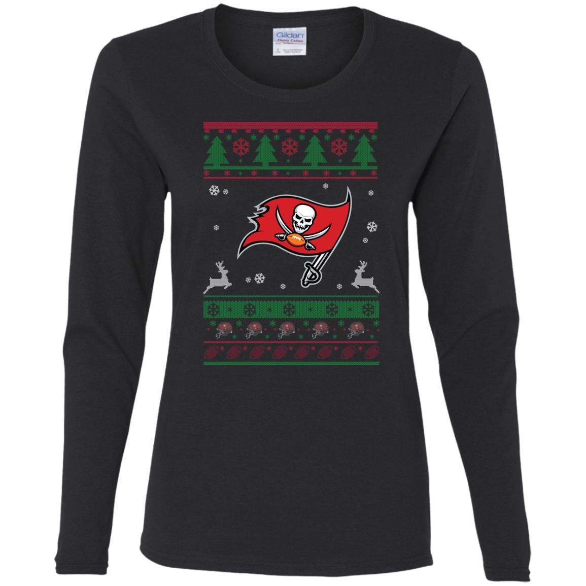 Tampa Bay Buccaneers Logo Football Teams Ugly Christmas Sweater Women Long Sleeve Shirt