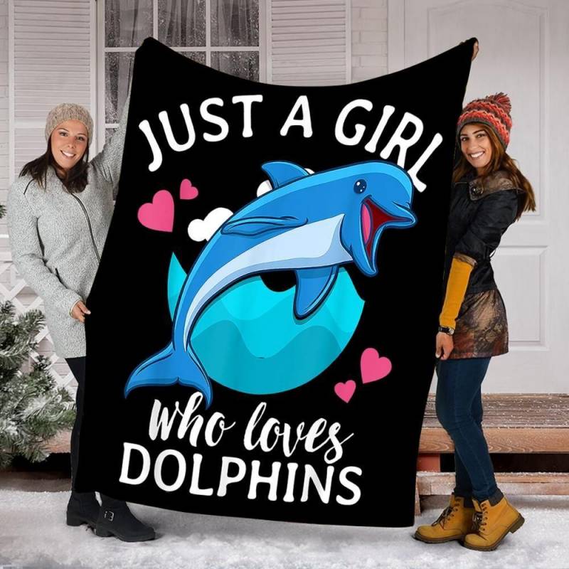 Dolphin Animal Fleece Blanket  Perfect Gifts For Girls V2