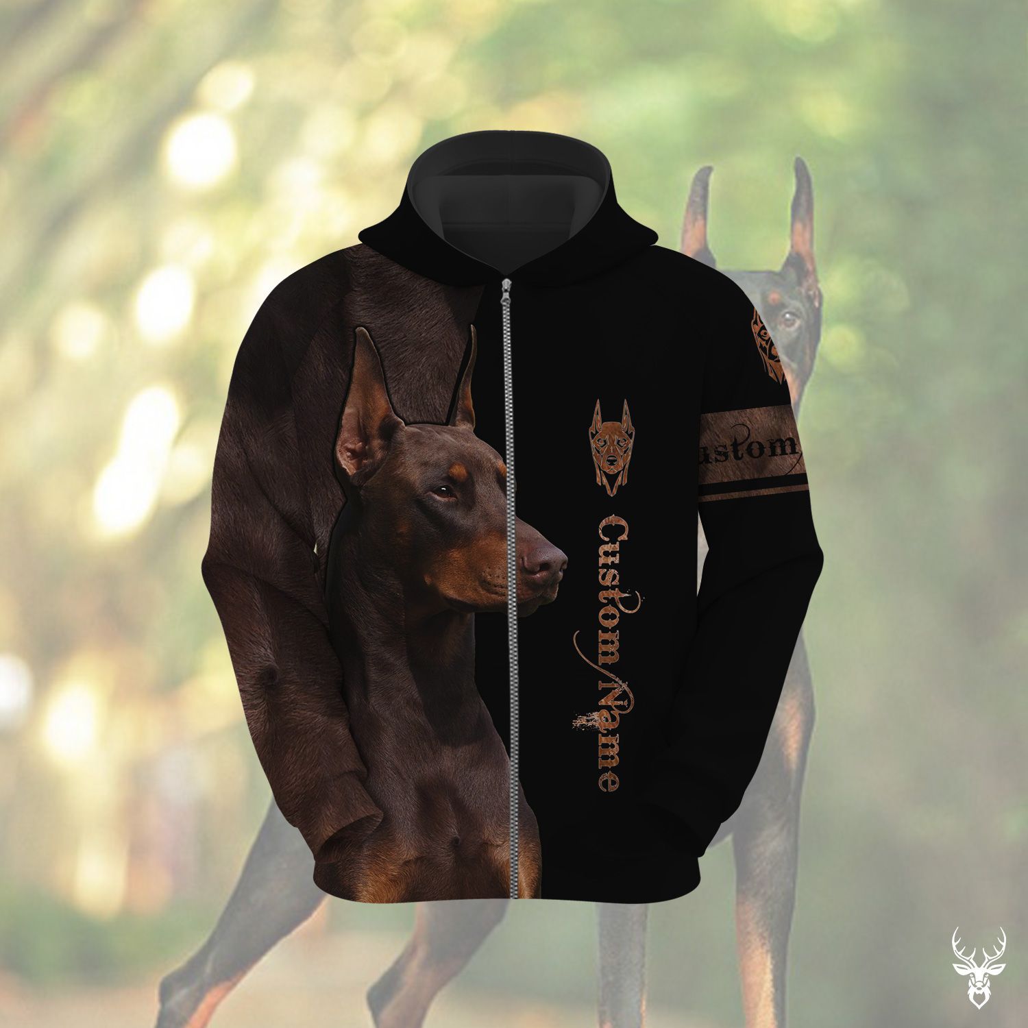 DOBERMAN CUSTOM NAME HOODIE QQ NXD282008L10SB