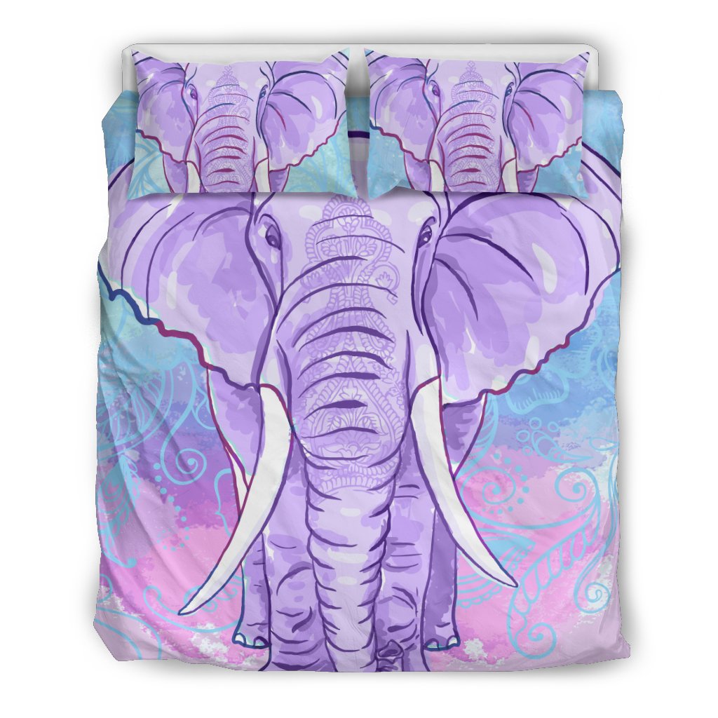 Purple Elephant Premium Bedding Set King Duvet Covers 2 Pillowcases