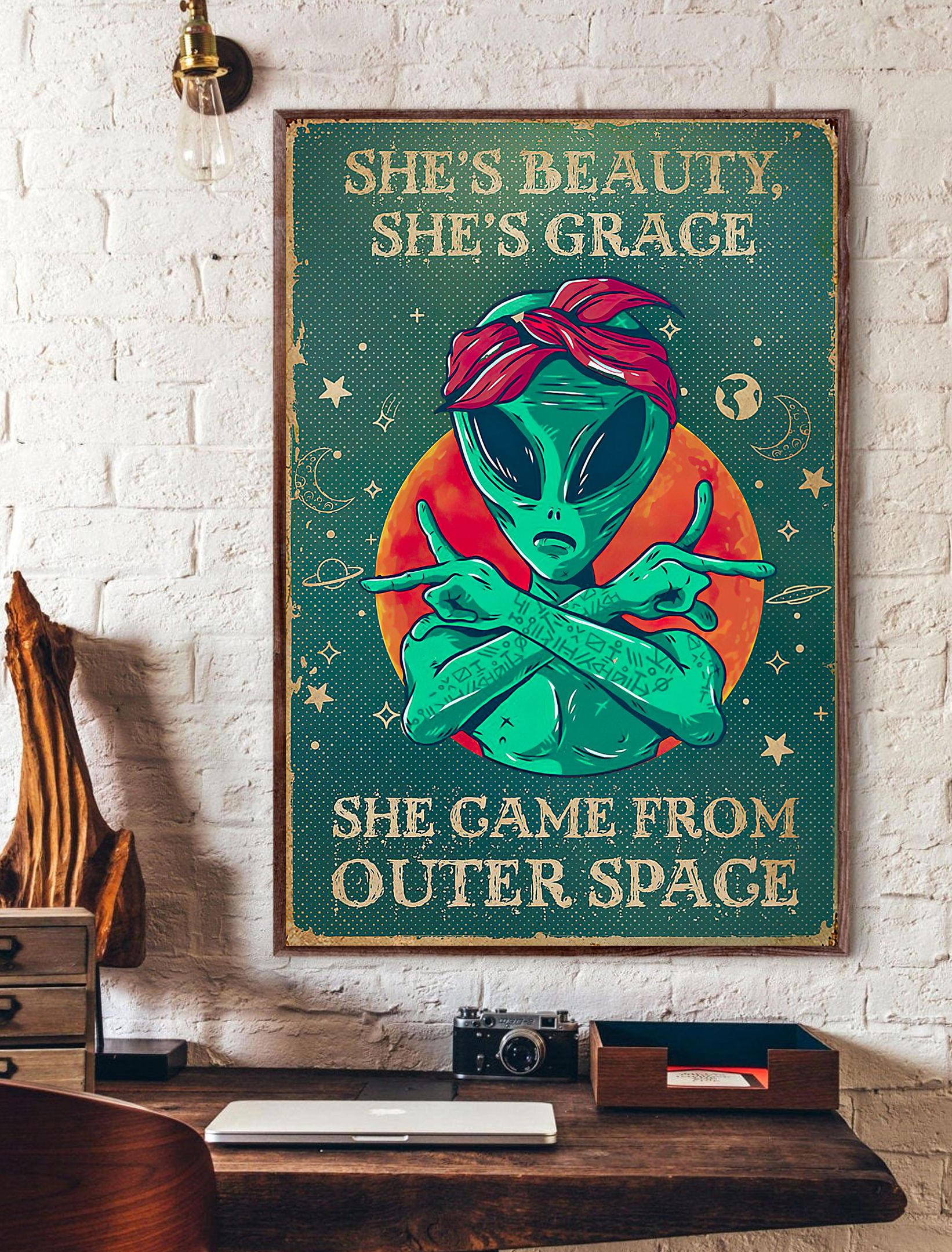 She’s Beauty She’s Grace She Game From Outer Space Vertical Poster Poster Art Design