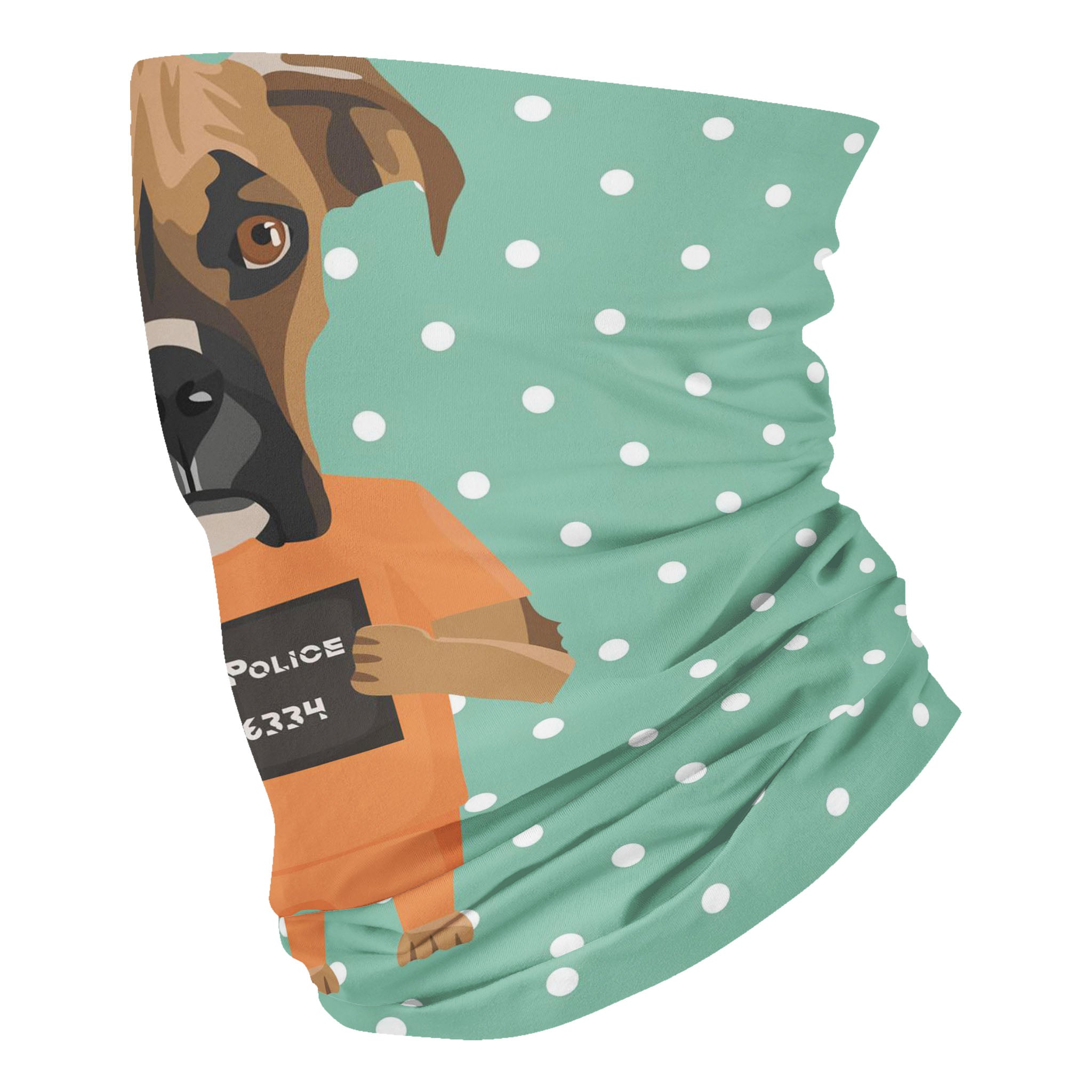 Mugshot prison clothes dog boxer – Neck Gaiter