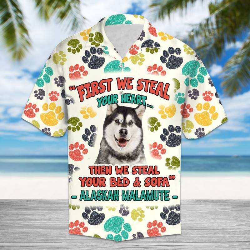 Alaskan Malamute Steal Your Heart Hawaii Shirt Ha106082