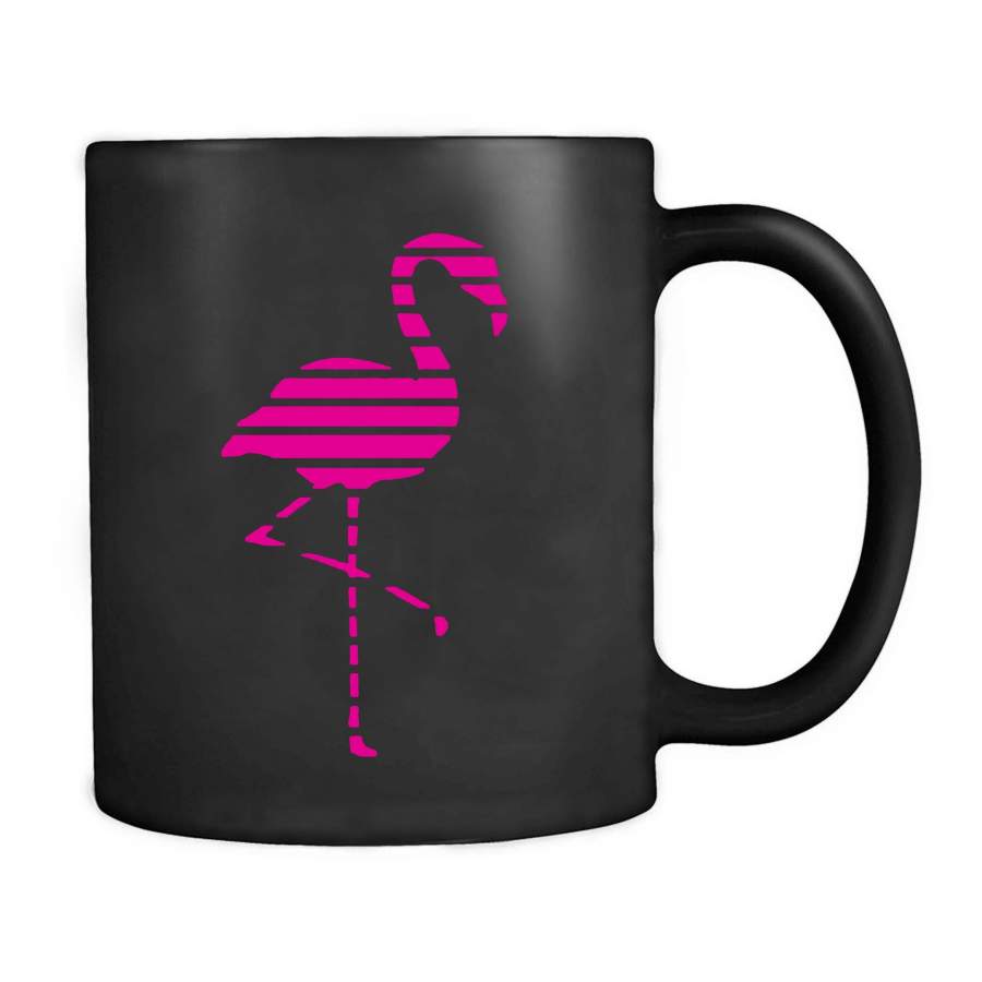 Summer Pink Flamingo Tropical Beach African Animal Striped  Mug