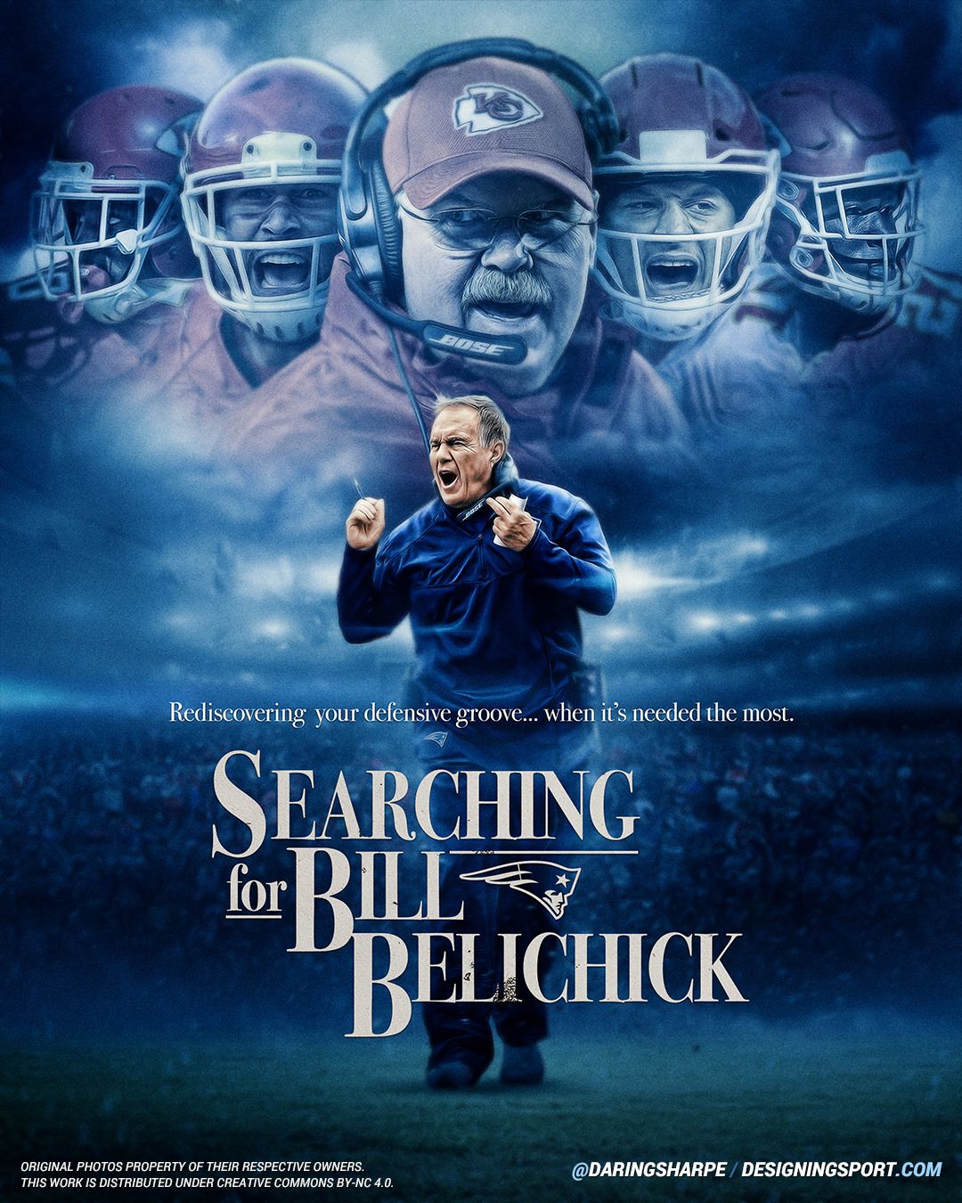 Kansas City Chiefs Vs New England Patriots Sreaching For Bill Belichick Poster Canvas poster canvas