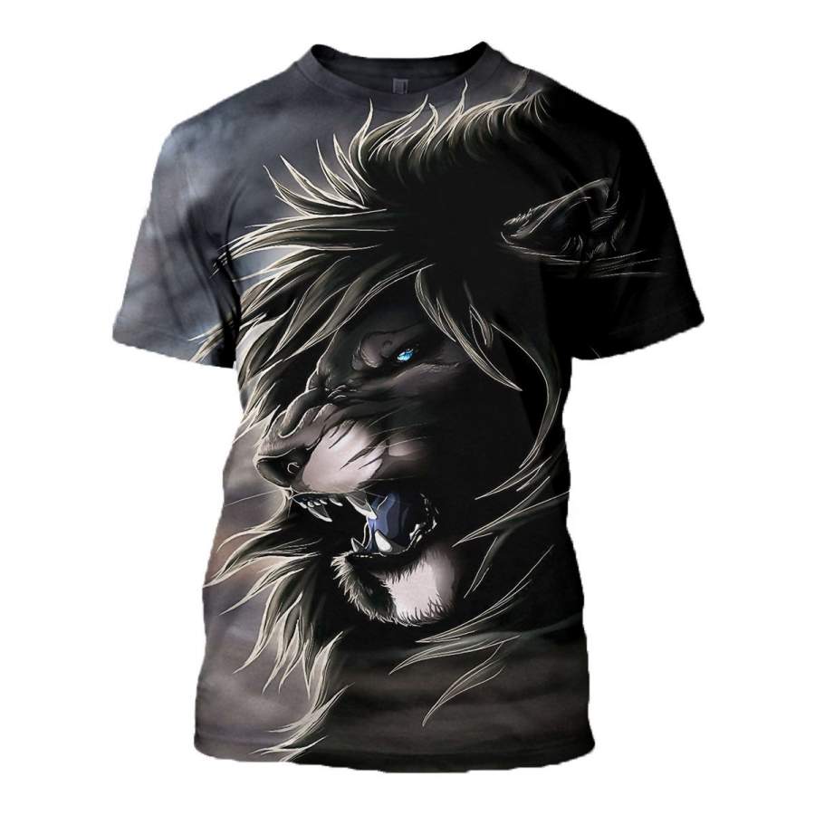 3D printed Black Lion T-shirt Hoodie ADGL190302