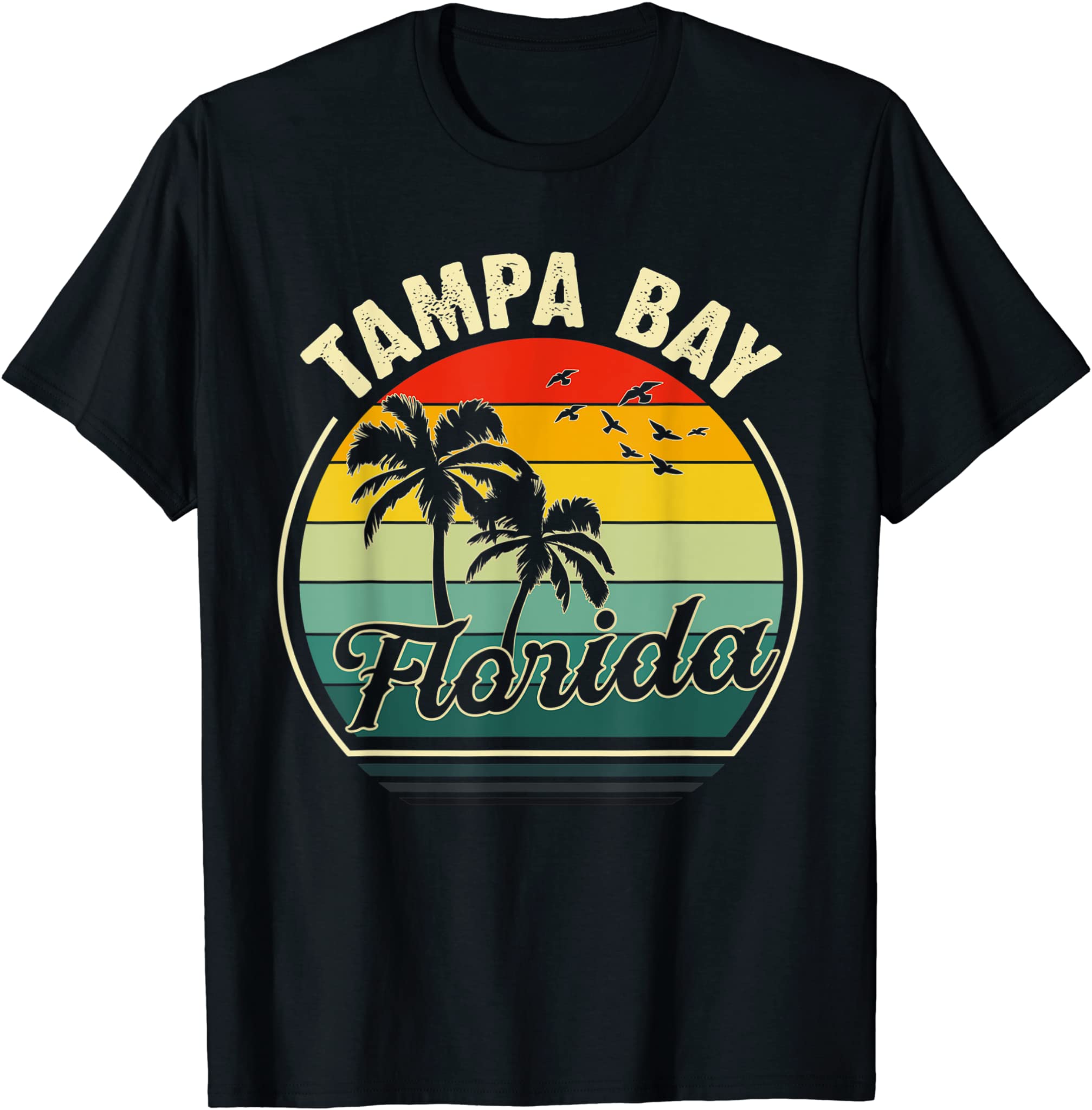 Vintage Tampa Bay Beach Florida Summer Vacation Sunset Palm T-Shirt