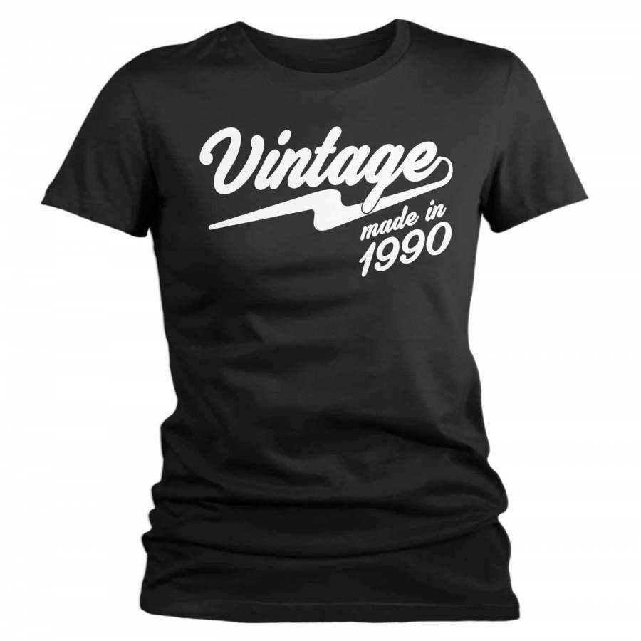 Women’s Vintage T Shirt 1990 Birthday Made In Shirt 30th Birthday Tee Retro Gift Idea Vintage Tee