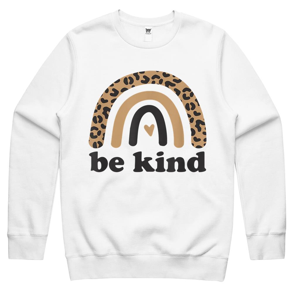 Be Kind Shirt, Be Kind Crewneck Sweatshirt, Be Kind Rainbow Shirt, Be Kind Rainbow Crewneck Sweatshirt, Rainbow Be Kind Shirt, Be Kind Leopard Rainbow Crewneck Sweatshirt