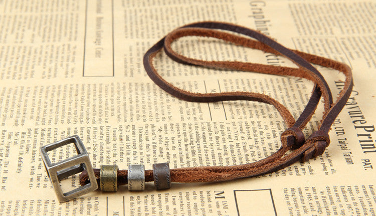 Leather Steampunk Box Necklace