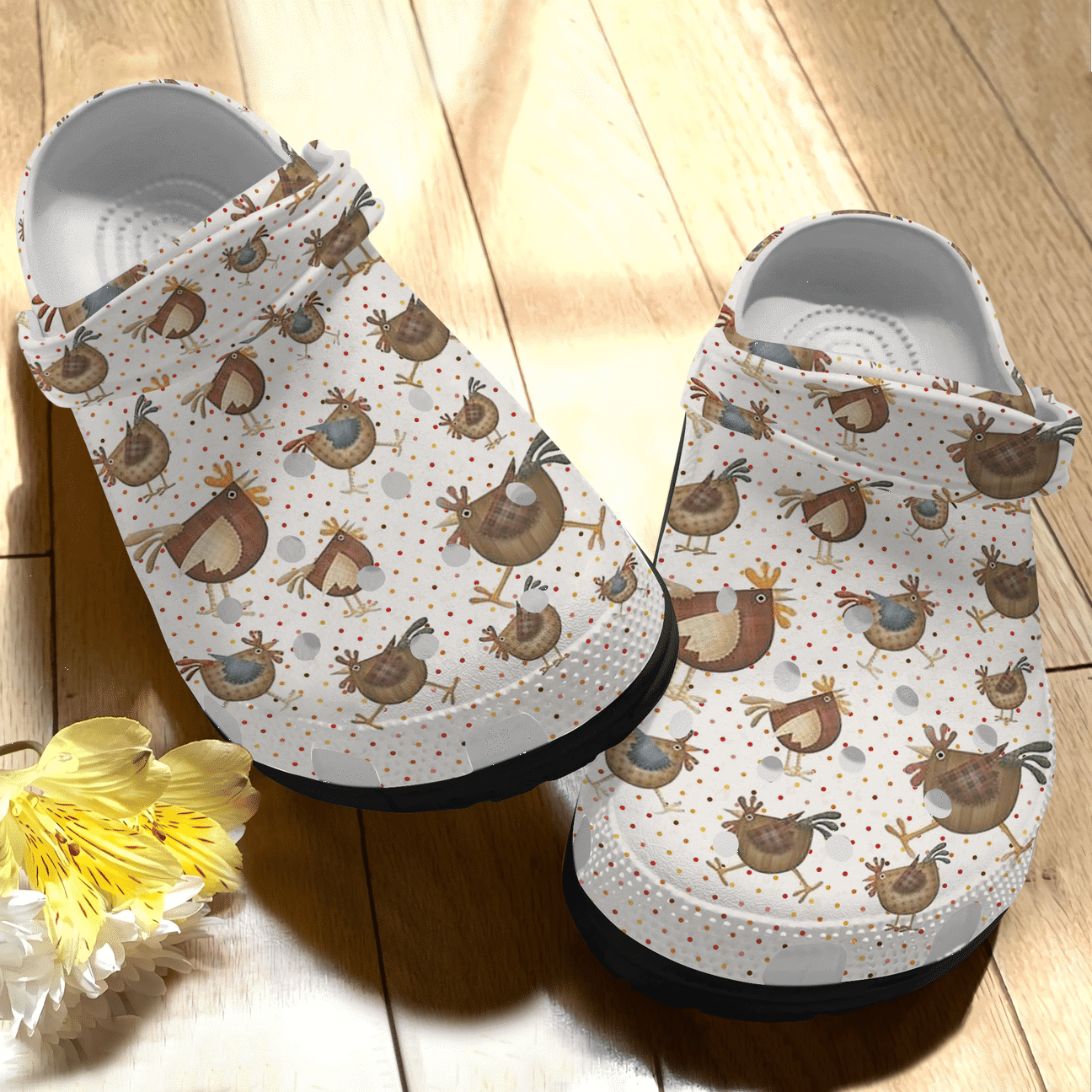 Chicken Personalized Clog, Custom Name, Text, Color, Number Fashion Style For Women, Men, Kid, Print 3D Pattern 1