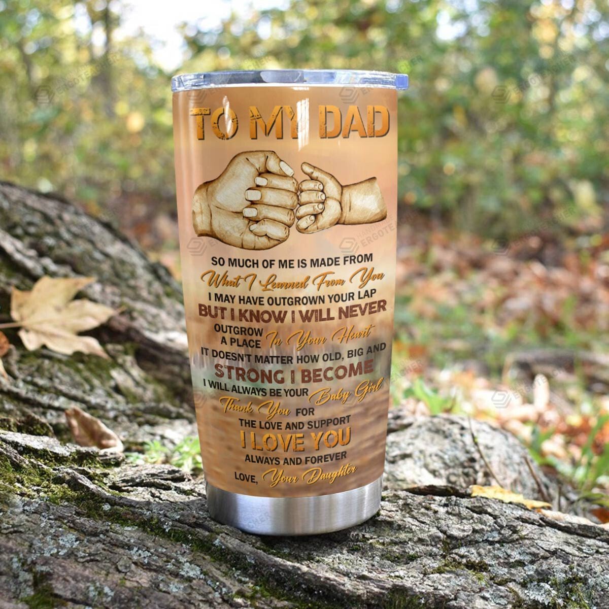 To My Dad 20 Oz Tumbler, Fathers Day Tumbler, So Much Of Me Is Made From What I Learned From You Dad Tumbler, Birthday Christmas Gifts For Dad Grandpa From Daughter