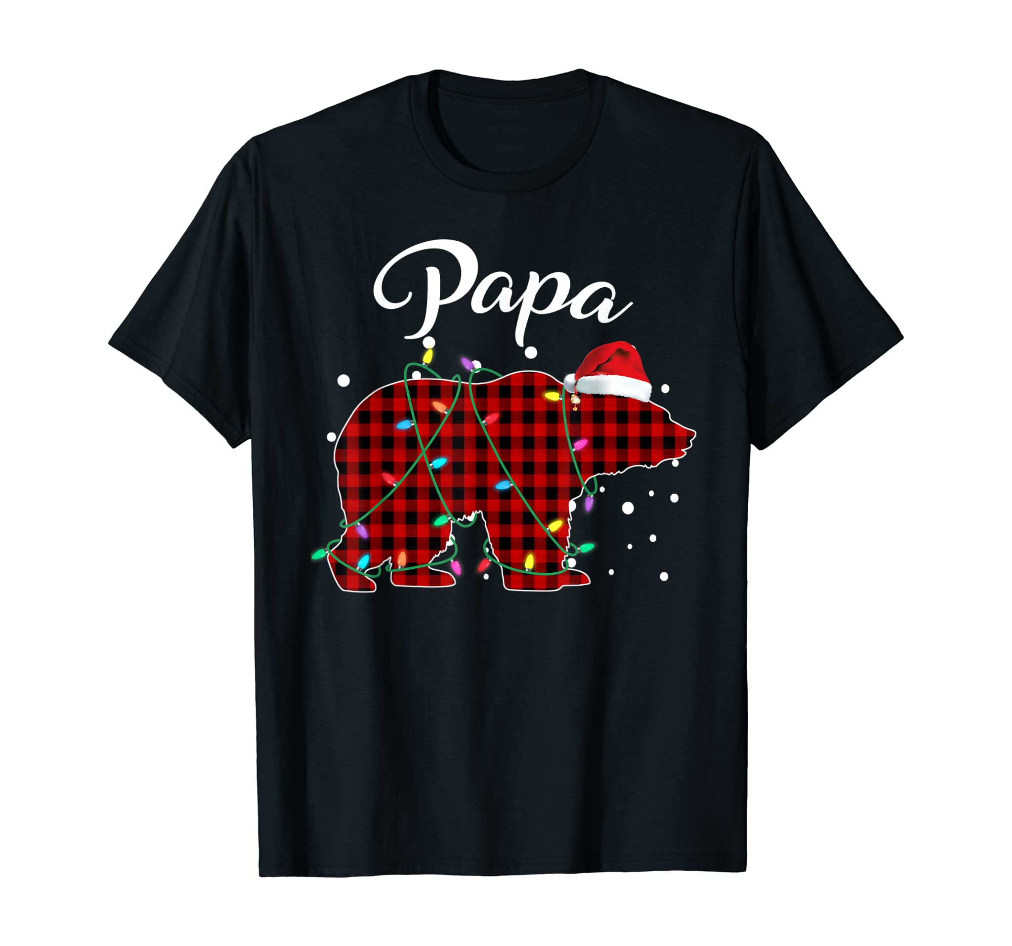 Red Plaid Papa Bear Matching Buffalo Pajama T-Shirt T-Shirt