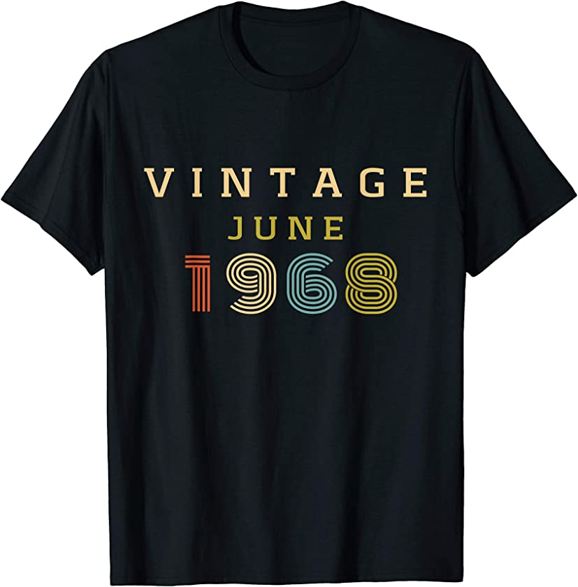 52 Year Old Birthday Gift Vintage 1968 June T-Shirt