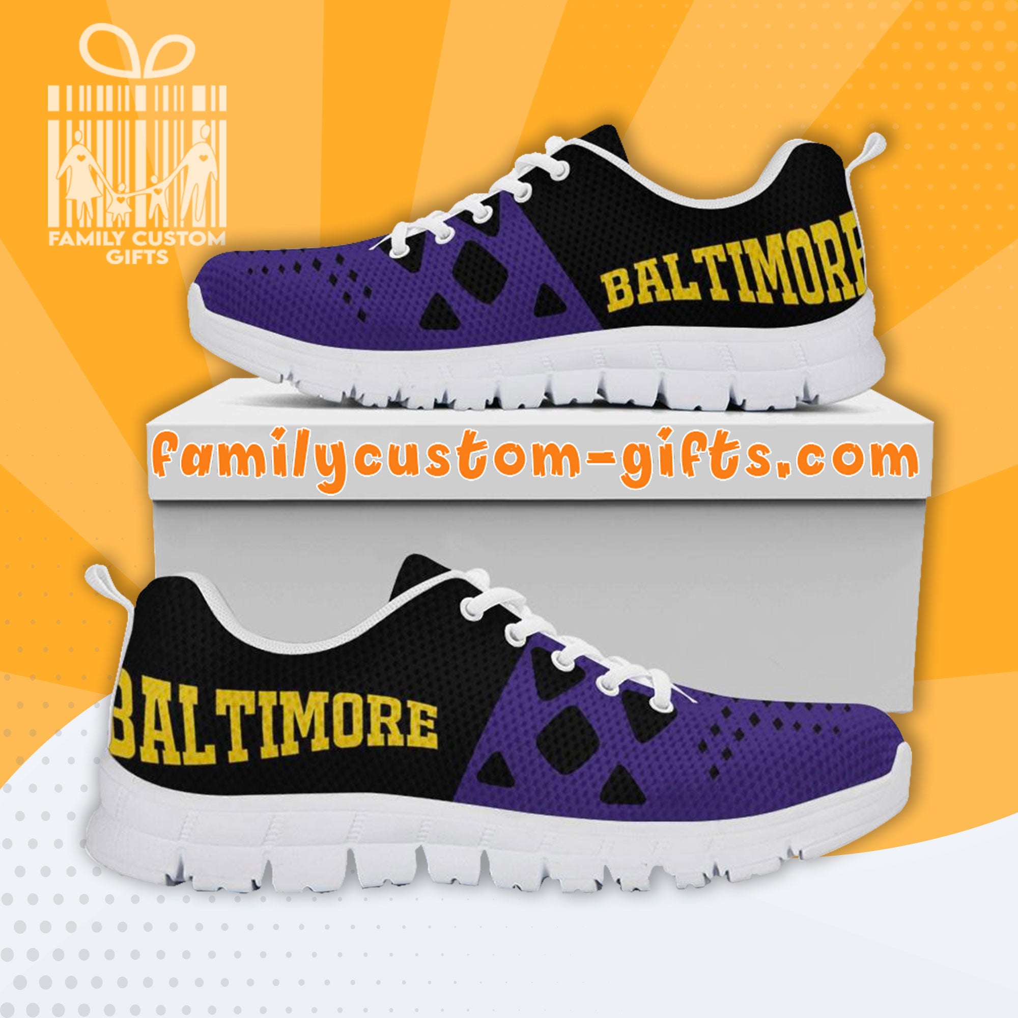 Baltimore Ravens Custom Shoes For Men Women 3D Print Fashion Sneaker Gifts For Her Him