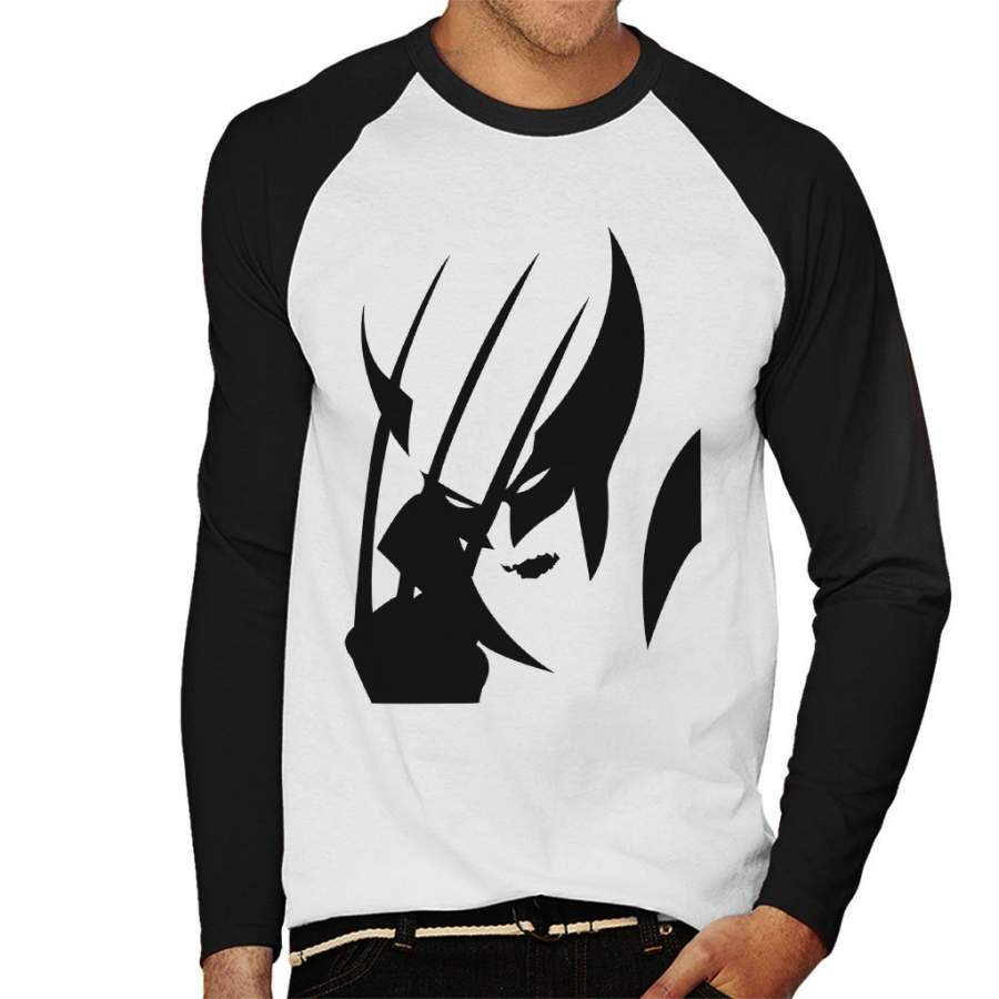 X Men Wolverine Silhouette Men’s Baseball Long Sleeved T-Shirt