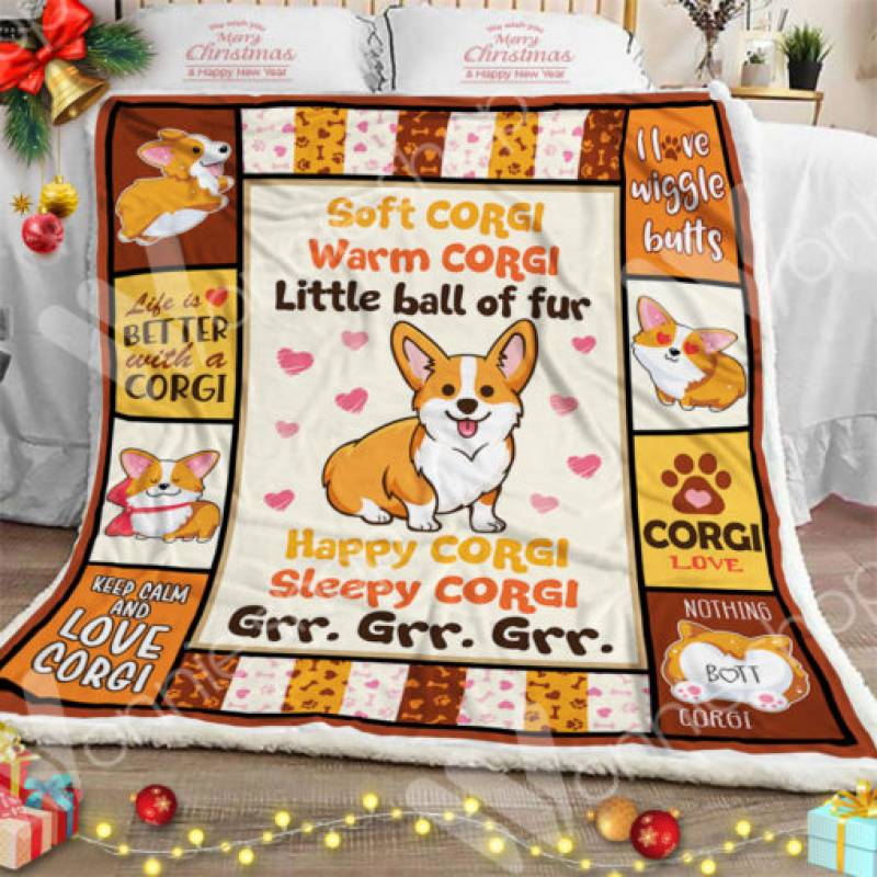 Corgi Dog Sherpa Blanket OCT3001 78O53