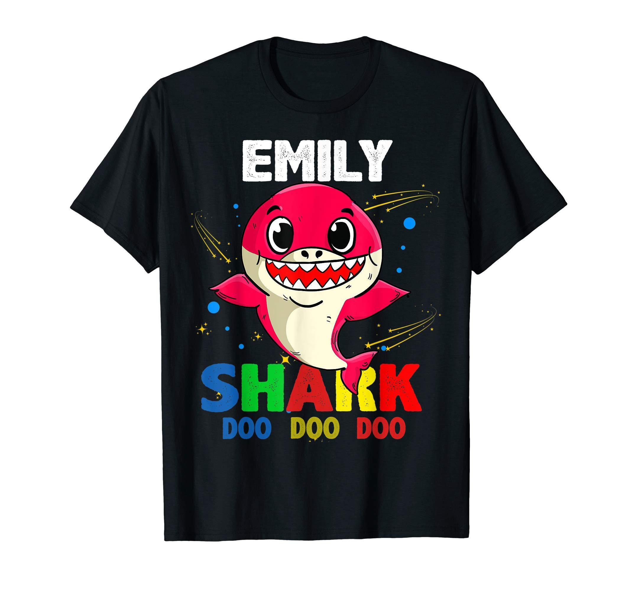 Custom Name Emily Shark Doo Doo Doo Shark Funny T Shirt