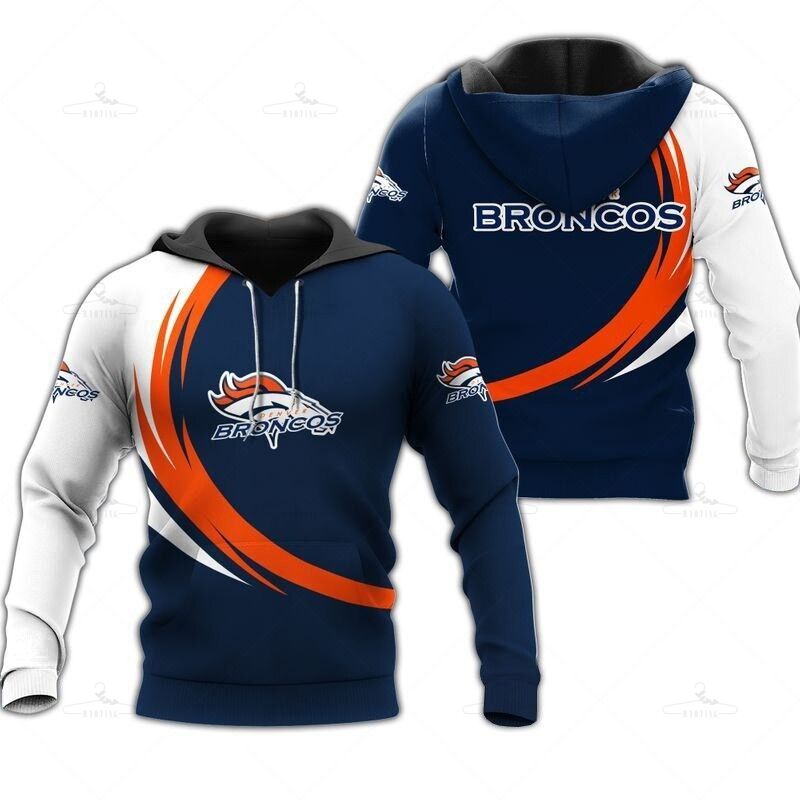 Denver Broncos Hoodie Curve Graphic Gift For Men