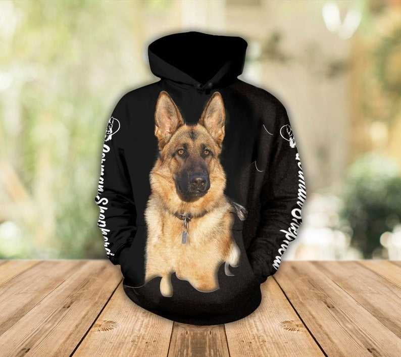 Personalized Dog Christmas Gift, Dog Christmas Shirt, German Shepherd 3D Hoodie Shirt, Funny German Shepherd Dog Hoodie