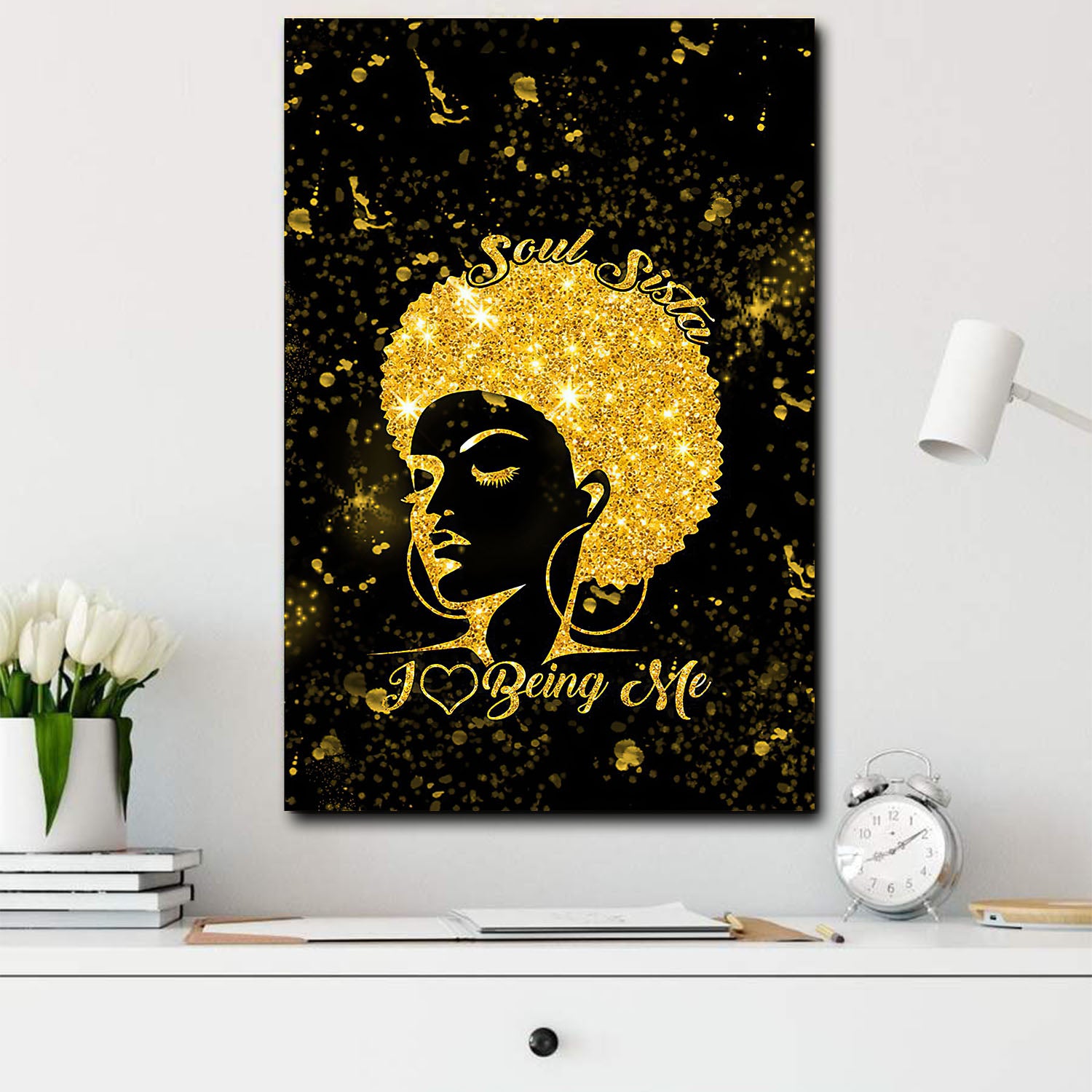 African American Canvass And Prints African Girl I Love Being Me Minimalist Home Decoration